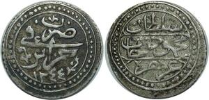 O1324 Algeria 1/8 Boudjou Mahmud II 1244 1829 silver