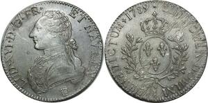 O1503 France Rare Ecu Louis XVI 1789 I Limoges Argent Silver Superbe
