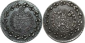 O1608 Rare Algeria 1/3 Boudjou Mahmud II AH 1245 1830 Silver