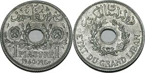 O1633 Colonies Francaises Liban Lebanon 1 Piastre 1940 UNC