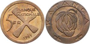 O1679 Katanga 5 Francs 1961 FDC
