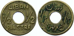 O1685 Liban émission locale 1/2 Piastre laiton s.d. 1942-1945