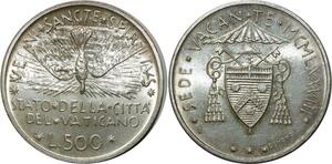 O1812 Italy Vatican Siège vacant 500 Lire 1978 argent SPL