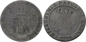 O1946 Germany Royaume Westphalie 20 centimes Jérôme Napoléon 1808 C Cassel