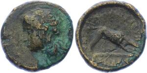 O1949 Grece Greek Dichalkon Coins Argos Argolis Wolf Loup 80 BC