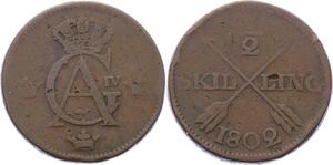 O1978 Schweden 1/2 Skilling Gustav IV  1802