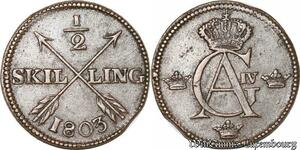 S8085 Sweden 1/2 Skilling Gustav IV 1803 Avesta 