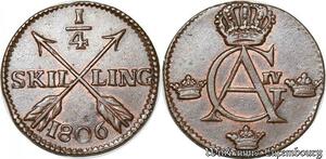 S8086 Sweden 1/4 Skilling Avesta 1806 