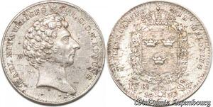 S8094 Sweden 1/16 Riksdaler Carl XIV 1836 Stockholm Silver 