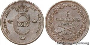 S8100 Sweden 1/3 Skilling Carl XIV 1837 AU ->Make offer
