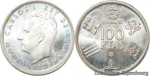 S8142 Spain 100 Pesetas Juan Carlos I 1975 Soccer Football 1982 FDC ! 