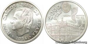 S8143 Spain 2000 Pesetas Juan Carlos I 1975 - 2014 Silver 1995 FDC -