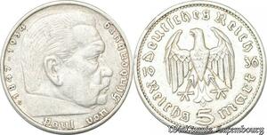 S8183 Allemagne 5 Mark Kinderburg 1936 Argent Silver SPL FDC - Faire Offre 