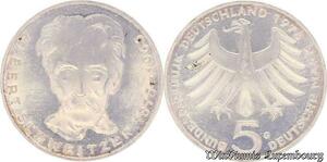 S8186 Allemagne 5 Mark Schweitzer 1975 G Argent Silver SPL FDC - Faire Offre 