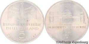 S8188 Allemagne 5 Mark 1971 Bundesrepublik G Argent Silver SPL FDC