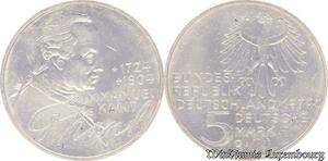 S8190 Allemagne 5 Mark Kant 1974 D Argent Silver SPL FDC - Faire Offre 