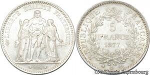 S8206 France 5 Francs Hercule 1877 A Paris Argent Silver SUP - Faire Offre