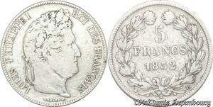 S8224 France 5 Francs Louis-Philippe I 1832 D Lyon Argent Silver -> Faire Offre
