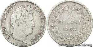 S8253 France 5 Francs Louis-Philippe I 1833 T Nantes Argent Silver -> Faire Offre