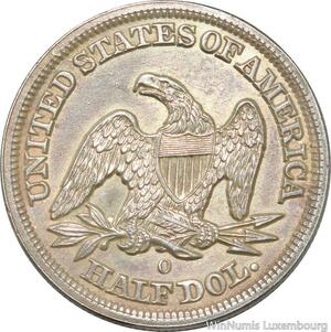 S8282 Rare USA Half Dollar Liberty 1854 O AU UNC ! Silver