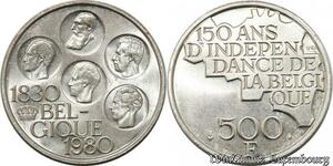 S8479 Belgium 500 Francs 1980 FDC UNC ! Argent Silver ->Faire Offre