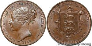 S8495 Very Scarce Channel Islands Jersey 1/13 Shilling Victoria  1858 UNC BU !