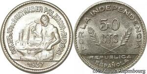 S8507 Espagne 50 Centimos 1937 Palancia UNC FDC -> Faire Offre