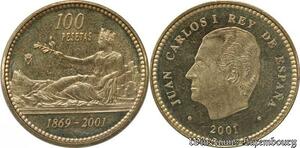 S8519 Espagne 100 Pesetas Juan Carlos I 2001 UNC FDC -> Faire Offre