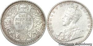 S8535 Inde One Rupee George V 1912  Argent Silver AU -> Faire Offre