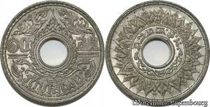 S8593 Rare Thailand 10 Satang Rama VIII 1942 2485 Silver BU UNC