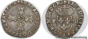 S8649 Rare France 1/8 Ecu Henri IV 1605 L Bayonne Argent Silver ->Faire Offre