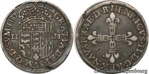 S8658 Rare France 1/4 Quart d'écu Navae Bearn Henri III1587 Pau Silver 
