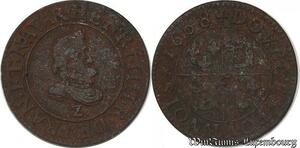 S8667 Rare France Double Tournois Dauphiné différent Henri IV 1608 Lyon  Grenoble