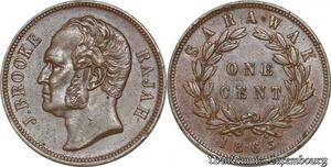 S8681 Malaysia 1 Cent Rajah J Brooke 1863 ->Make offer