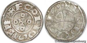 S8684 Rare France Denier Comté D'Angoulême Louis IV d'Outremer 936-954 Argent