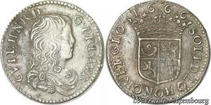 S8687 Rare France 1/12 Ecu Orange Guillaume-Henri Douzième d’écu 1666 Argent 