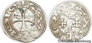 S8704 France Denier Anonyme caorcenx ou cadurcin Languedoc Évêché Et cité de Cahors 