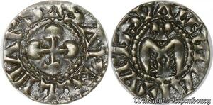 S8719 France Denier Anonymous Bishops Comte Valence and Die 1157-1276 AD Argent SUP 