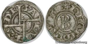 S8733 France Denier de Andvsia B Anduse Et Sauve Seigneurie Bernard l'aîné Argent 