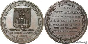 S8740 Rare France Médaille entrée duc d'Angoulême Bordeaux Andrieu 1814 Paris SPL