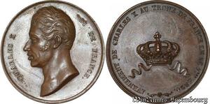 S8741 France Médaille Charles X avènement au trône de France 1824 SUP ->Faire Offre