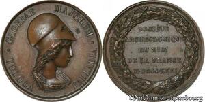 S8743 France Médaille Soc. Archéologique Midi 1831 Gloriae Majorum Tolosa Palladia 