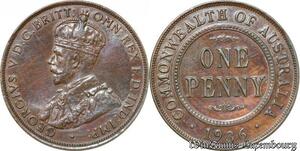 S8844 Rare Australia Penny George VI 1936 AU UNC ! ->Make offer