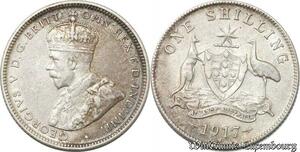 S8859 Australia Shilling 1917 M Melbourne Argent Silver ->make offer