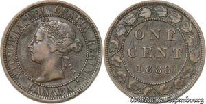 S8897 Canada One Cent Victoria 1888 Counterstamped Alex M 11 ->Faire Offre