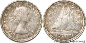 S8911 Canada 10 Cents Elisebeth II 1953 Argent Silver ->Faire Offre