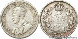 S8920 Canada 10 Cents George V 1913 Argent Silver ->Make offer