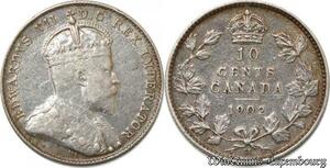 S8924 Canada 10 Cents Edouard VII 1902 H Argent Silver ->Make offer