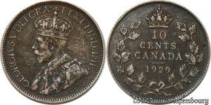 S8927 Canada 10 Cents George V 1929 Argent Silver ->Make offer