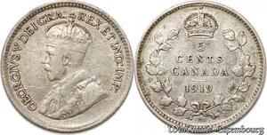 S8931 Canada 5 Cents George V 1919 Argent Silver ->Make offer